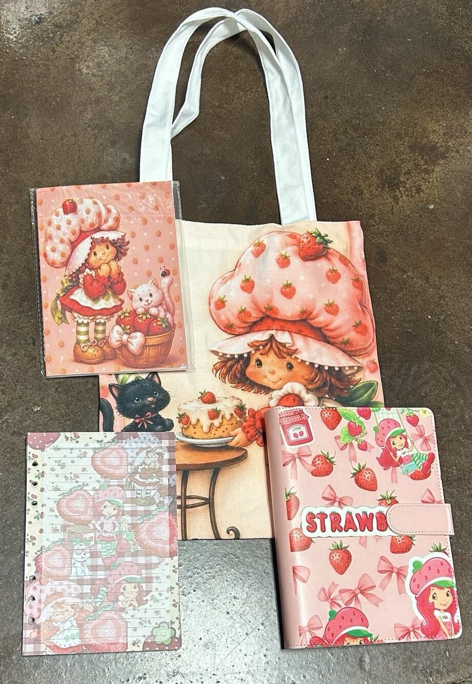 Strawberry Shortcake Friends A5 Binder w/ Printed Stationery paper & Tote